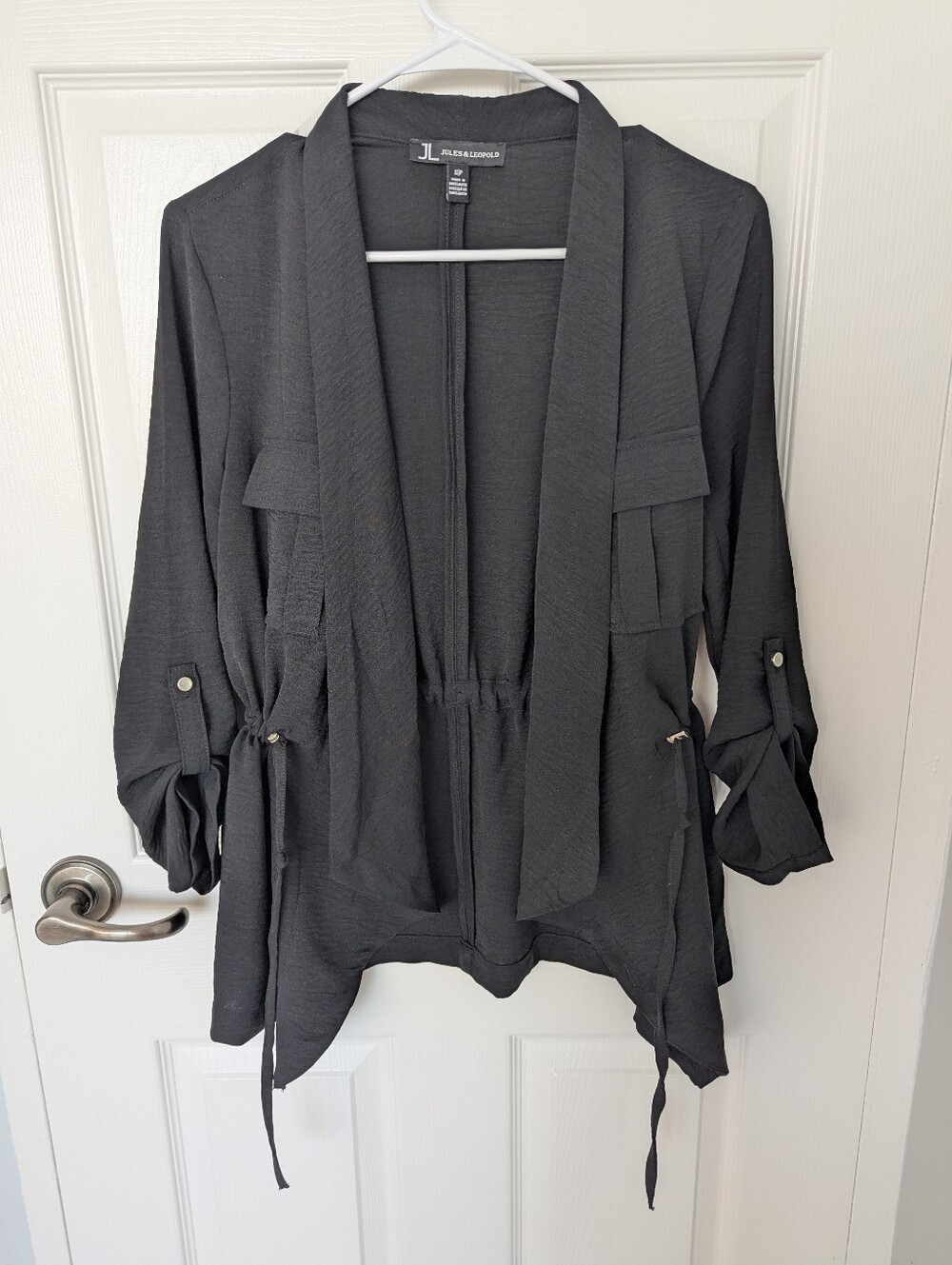 Jules & Leopold Black Open-Front Blazer Jacket